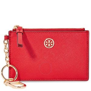 Red Tory Burch Robinson Card Case/Wristlet
